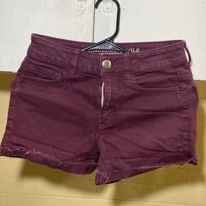Super Stretchy Burgundy Denim Shorts